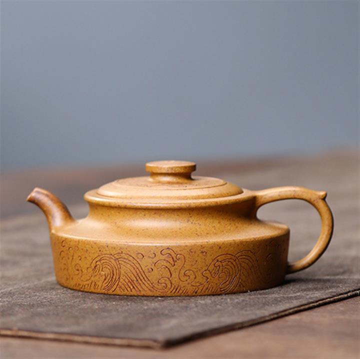 180cc原礦龍骨金砂刻畫禦景茶壺POT8142 GreycatDoctor格里貓-台灣
